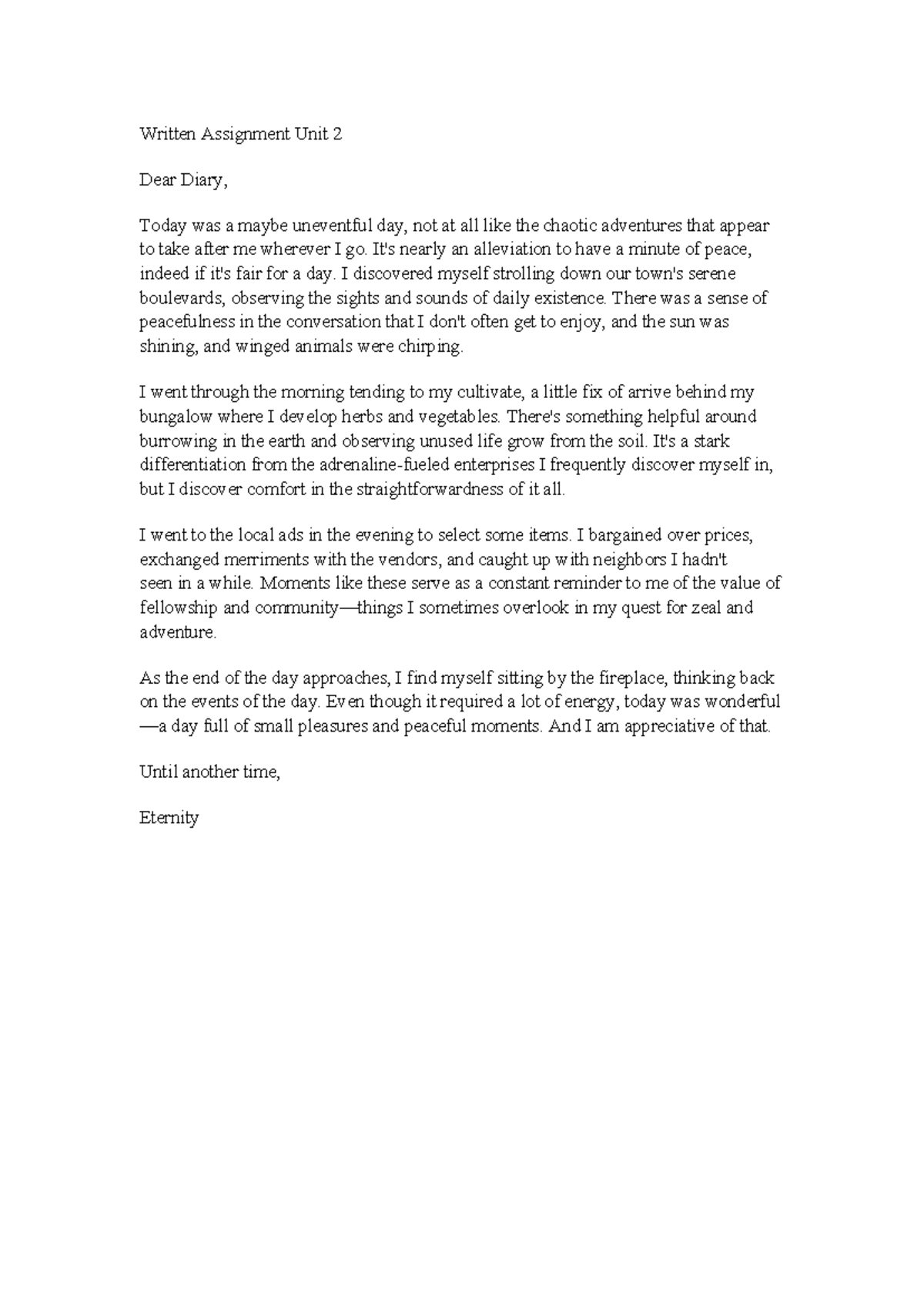 Written Assignment Unit 2 World Literature - Written Assignment Unit 2 ...