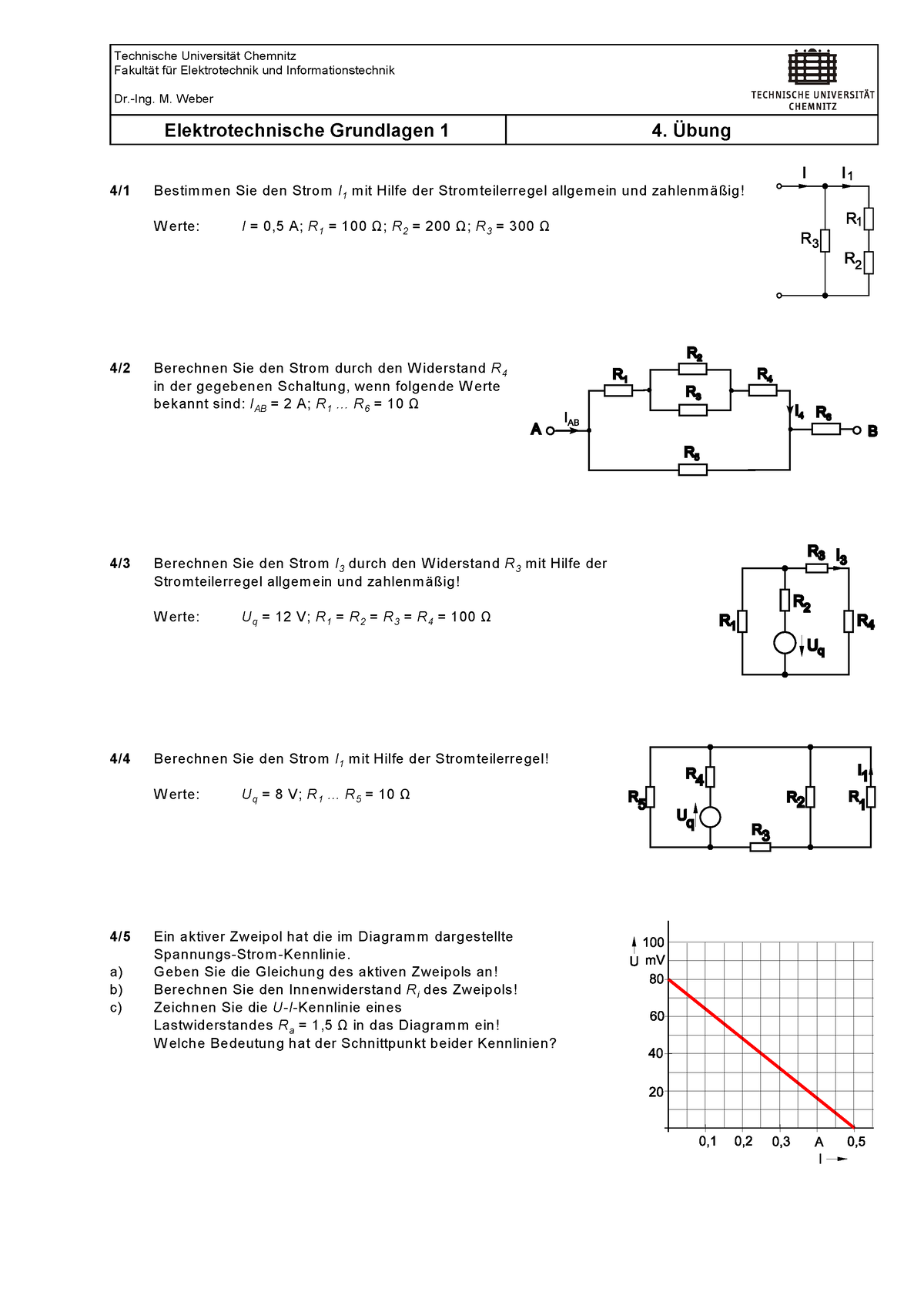 Aufgaben ETG1 04 - Elektrotechnische Grundlagen 1 - TU Chemnitz - Studocu