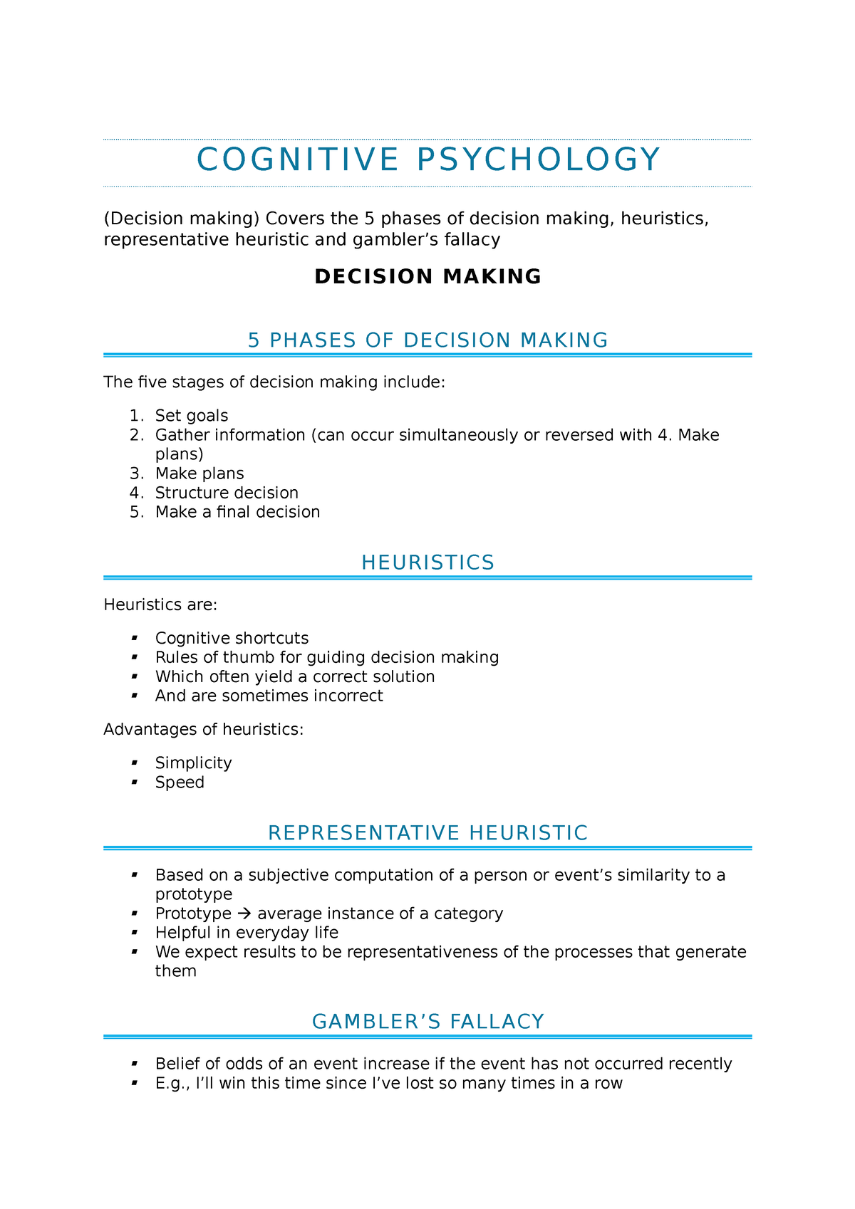 case study cognitive psychology