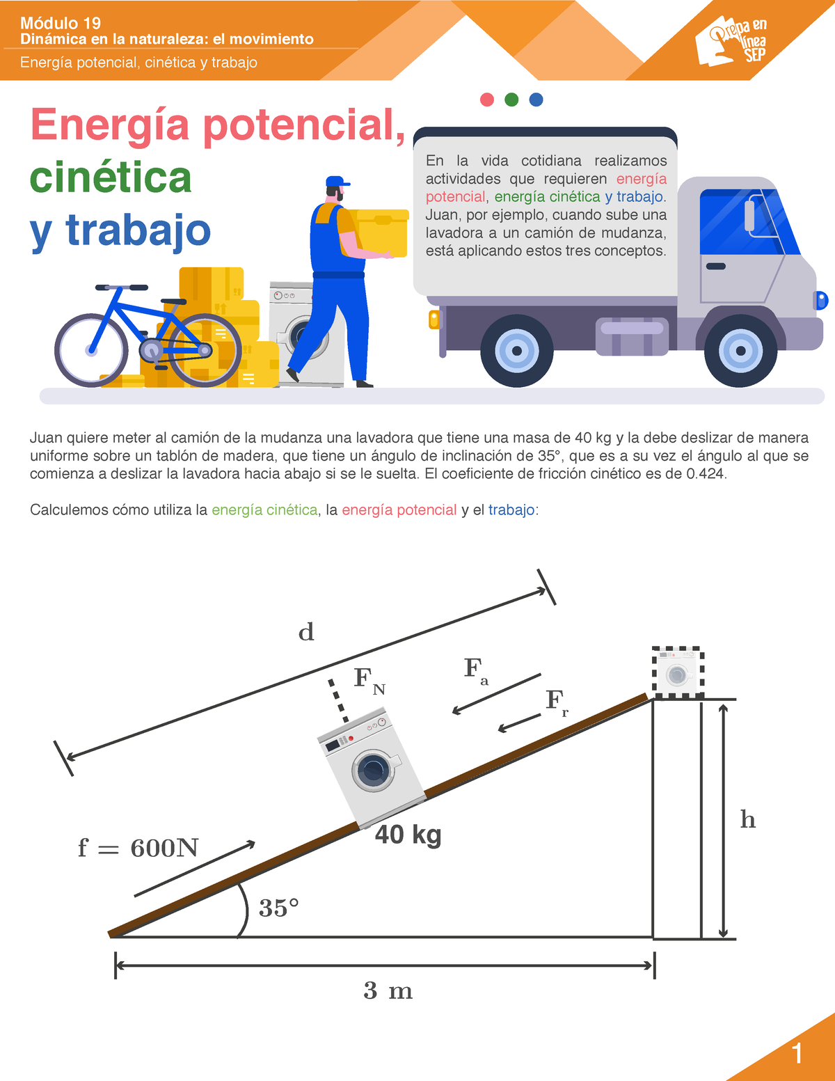 M S Energ A Potencial Cin Tica Y Trabajo Pdf M Dulo Din Mica En La Naturaleza El