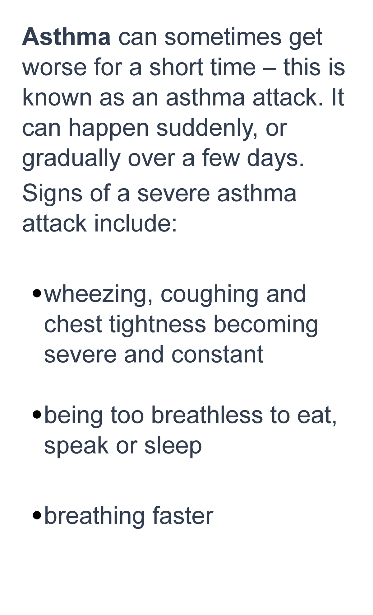 Asthma can sometimes get worse for a short time - It can happen ...