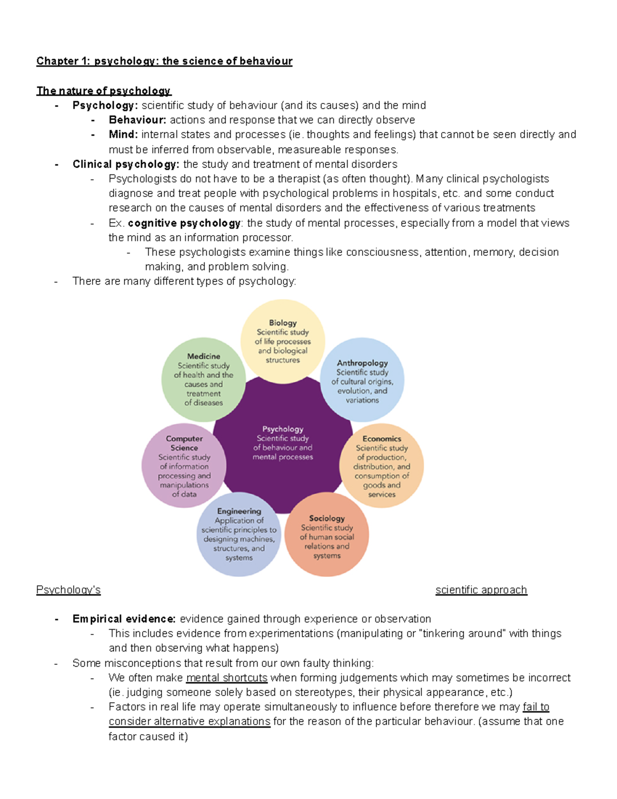 Chapter 1 psychology the science of behaviour - Chapter 1: psychology ...