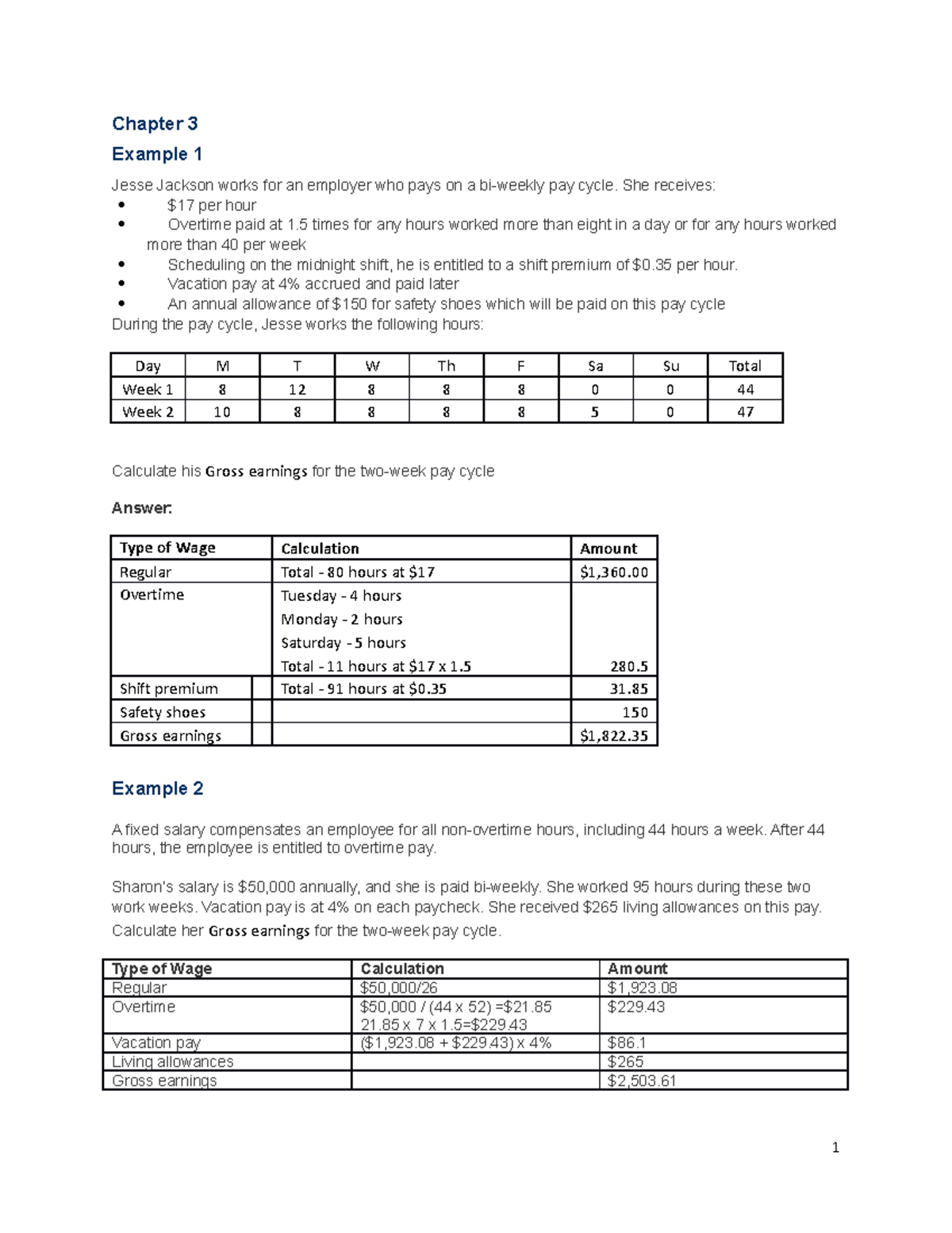 Ch3 Exercise Solution - Professor - Helen Chen - Chapter 3 Example 1 ...
