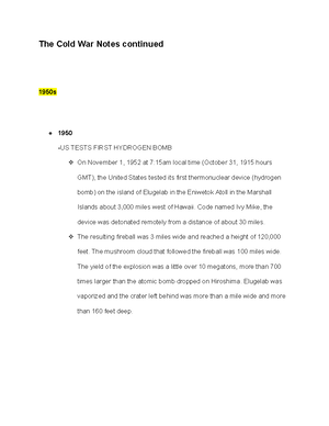 The Cold War Notes - The Cold War Notes 1940s 1945 - US USES ATOMIC ...