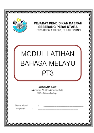Modul BM PT3 Penang - exam - PEJABAT PENDIDIKAN DAERAH 