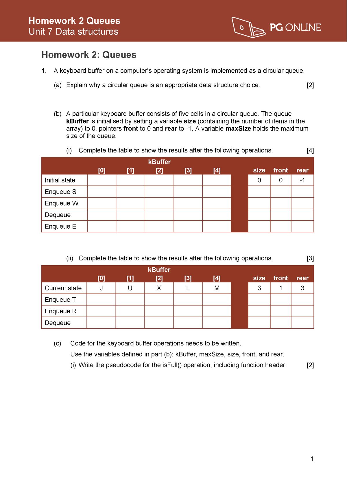 data structures homework