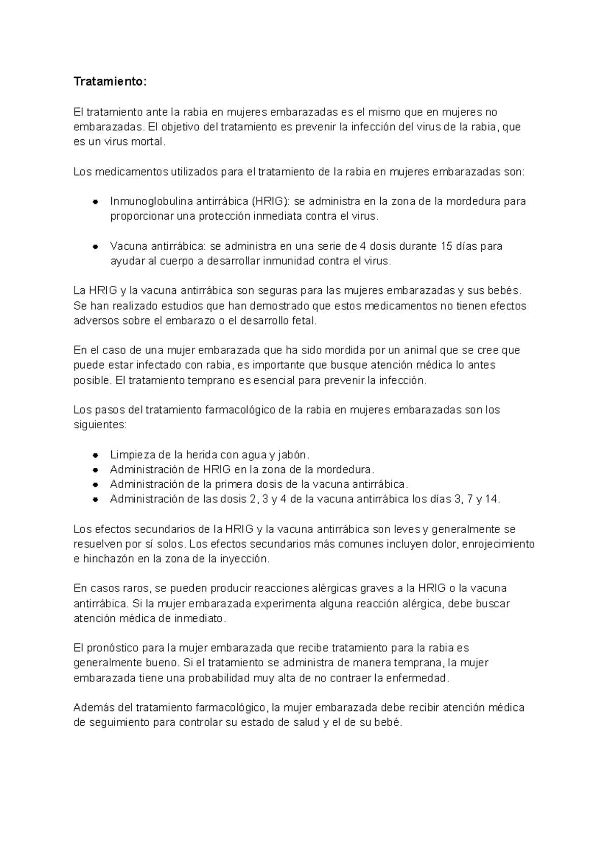 Tratamiento rabia - embarazadas - Tratamiento: El tratamiento ante la ...