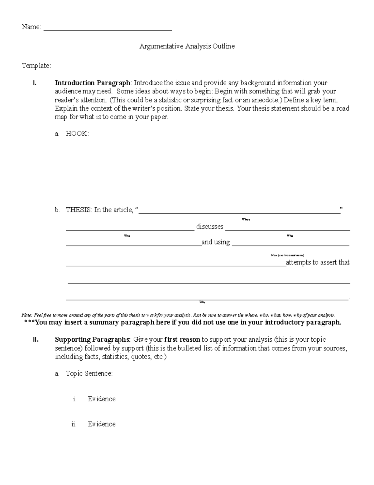 Analysis+Outline+ - Outline - Name ...