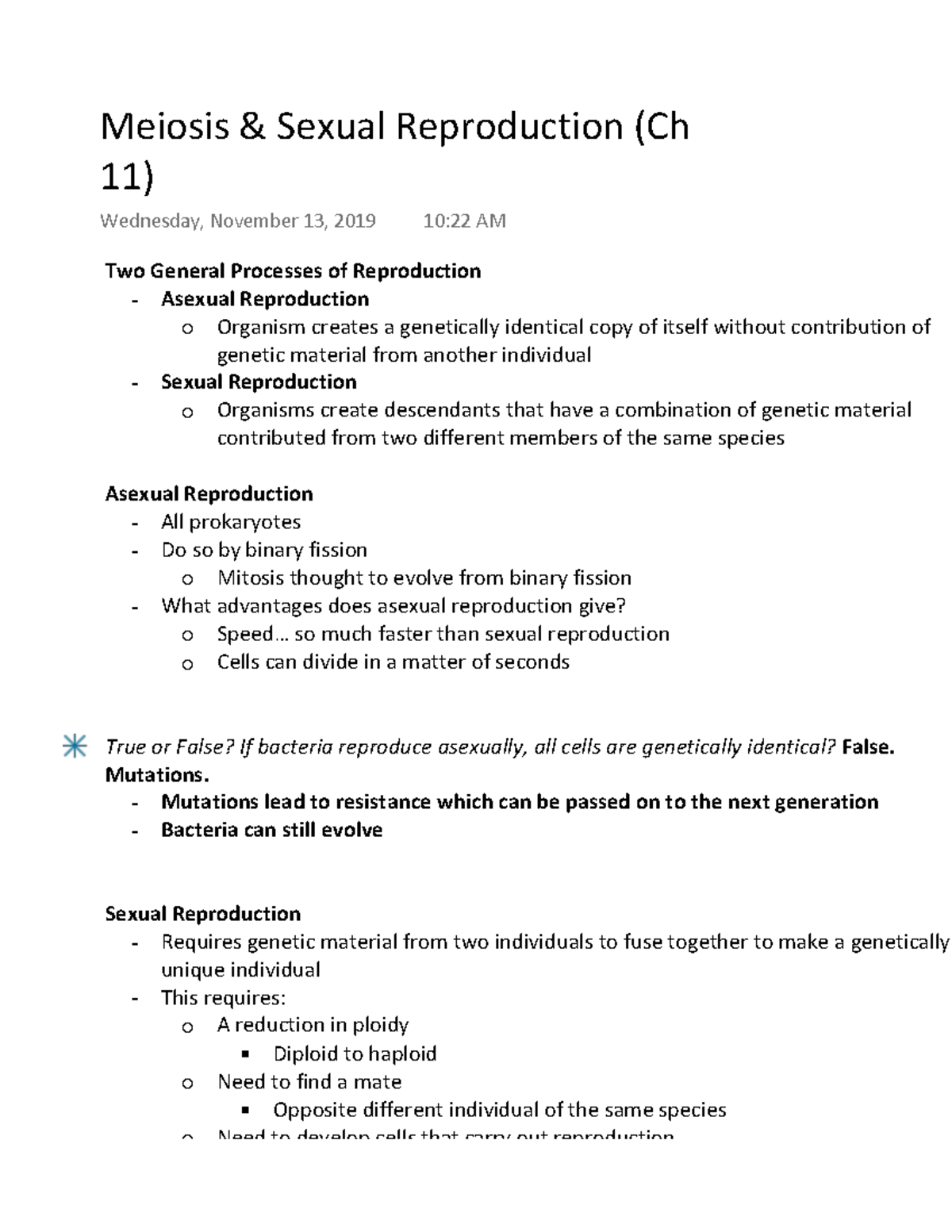 Meiosis And Sexual Reproduction Ch 11 Warning Tt Undefined Function