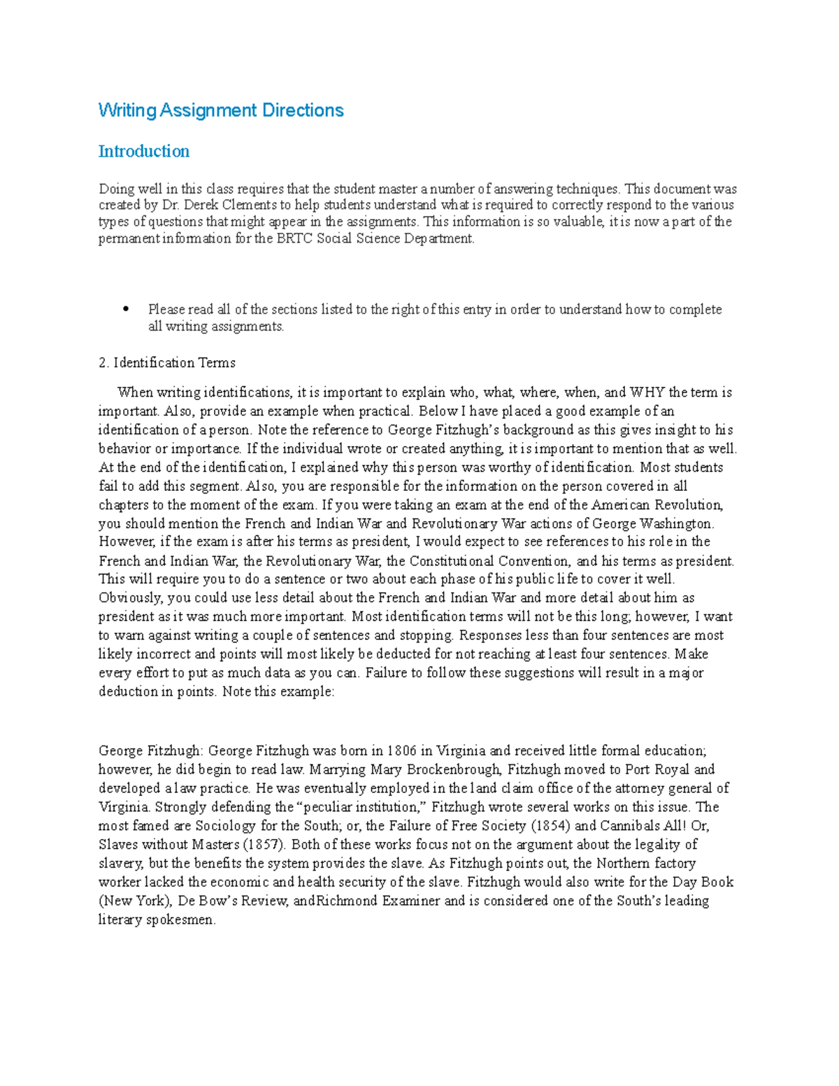 Writing Assignment Directions - Writing Assignment Directions ...