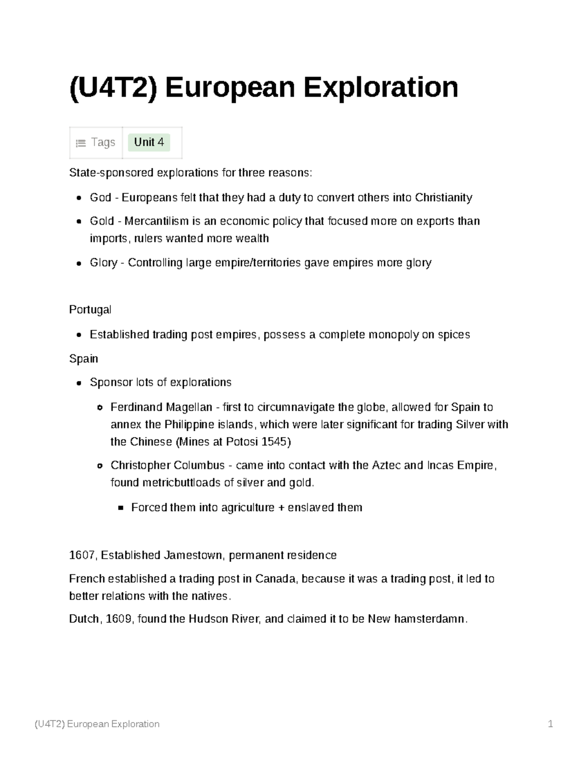 (u4t2) European Exploration - (u4t2) European Exploration 1 (u4t2 