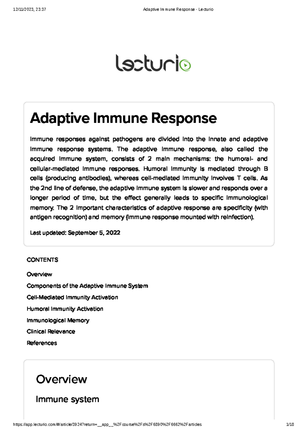 Adaptive Immune Response - Adaptive Immune Response Immune responses ...