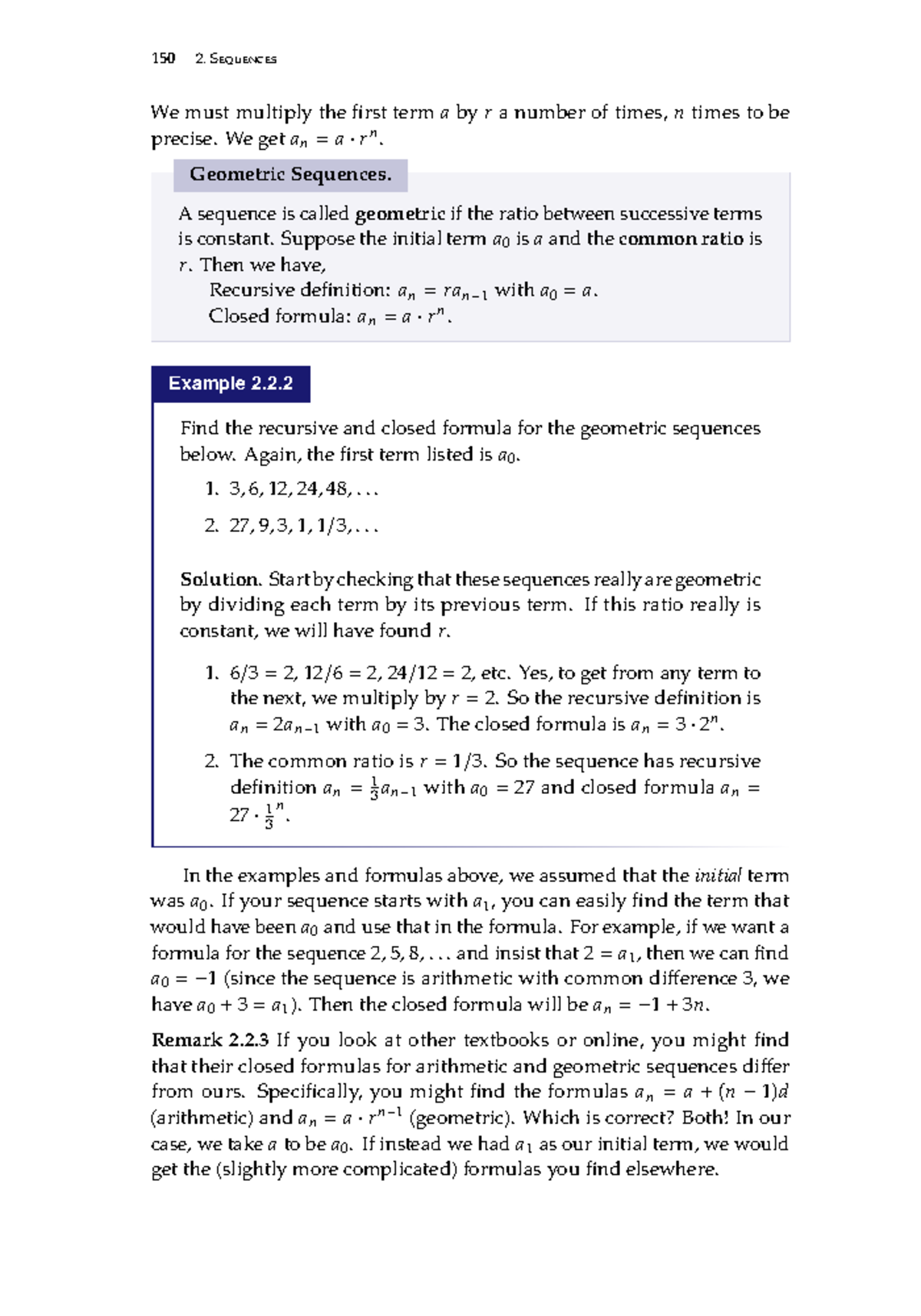 Discrete mathematics-56 - 150 2. Sequences We must multiply the first ...