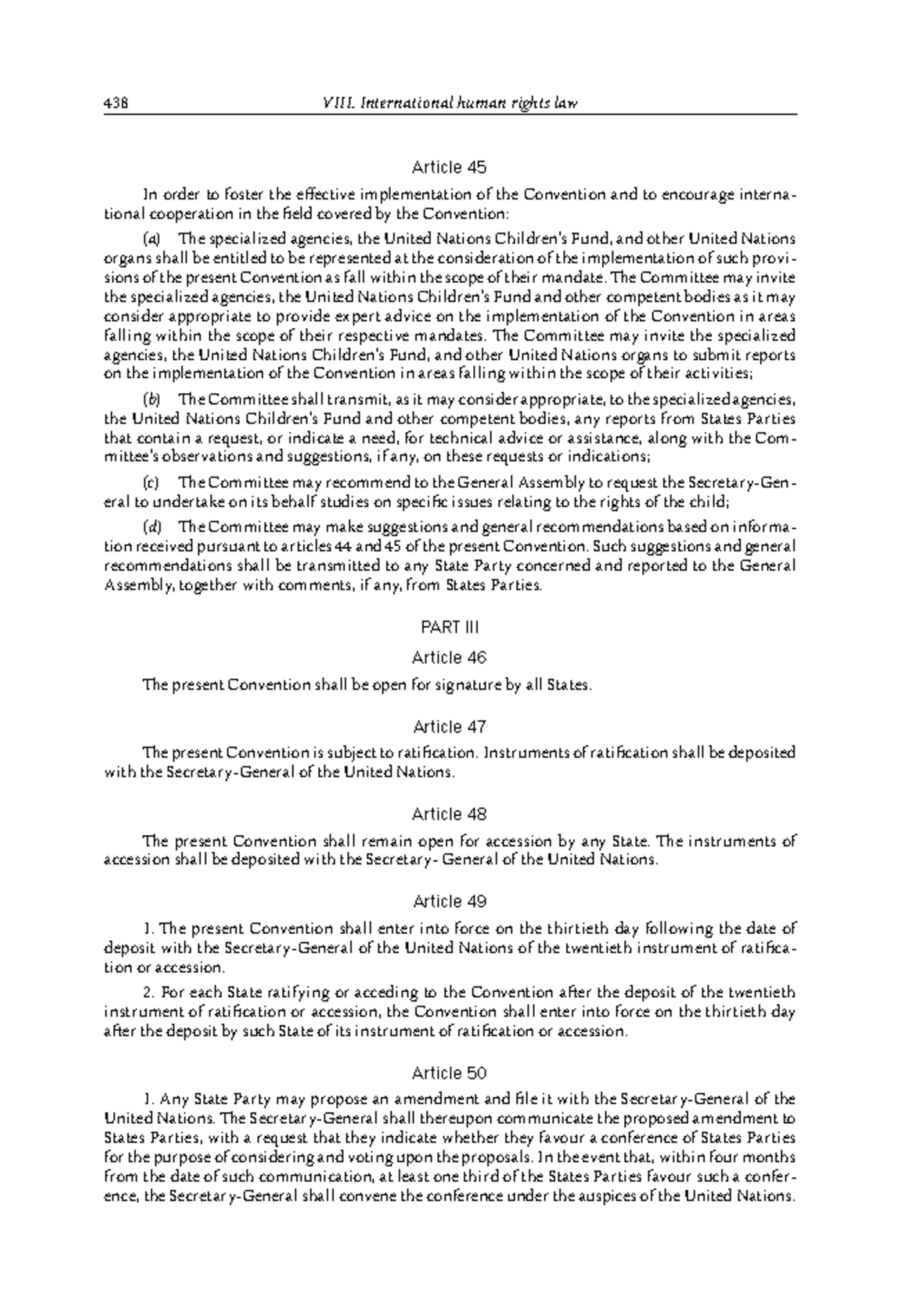 Book 1-152 - n/a - 438 VIII. International human rights law article 45 ...
