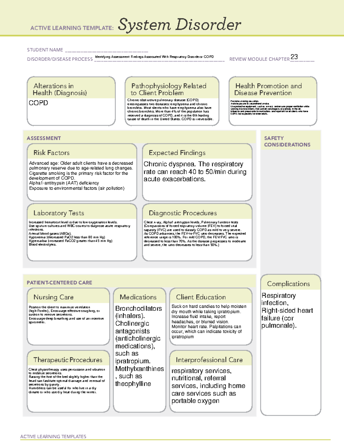 System disorder restricted identifying assessment findings - ACTIVE ...