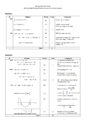 0s1 9MA0 01 Pure 1 Mock Set 1 mark scheme word 1 - January 2019 Mark ...
