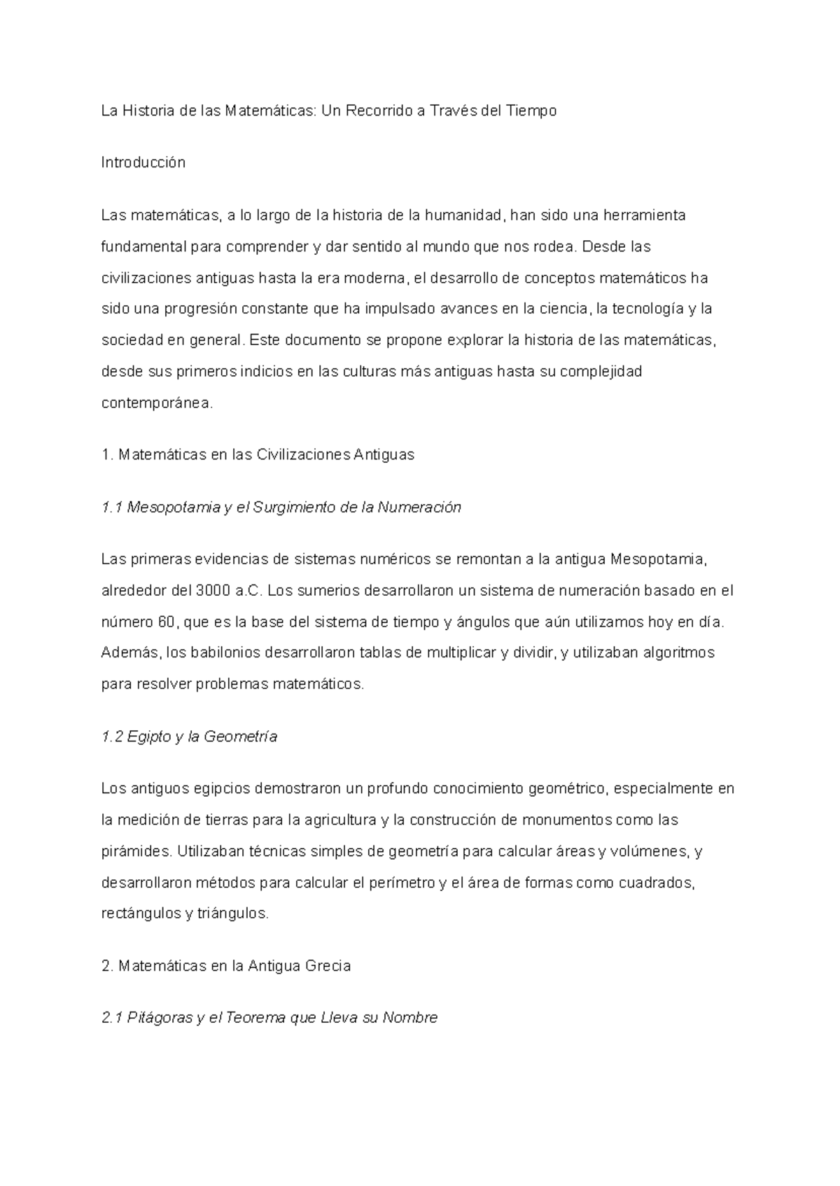 La Historia de las Matemáticas Un Recorrido a Través del Tiempo - La ...