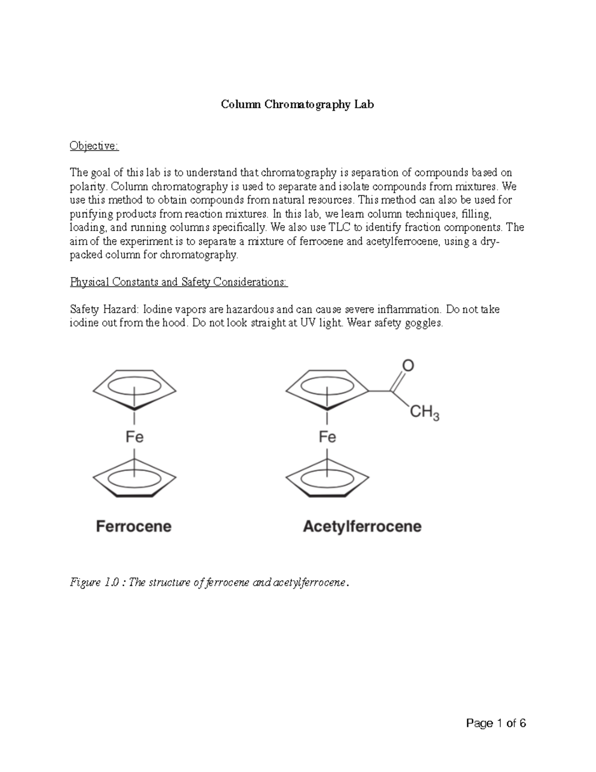 Lab 3b Column Chromatography Column Chromatography Lab Objective The