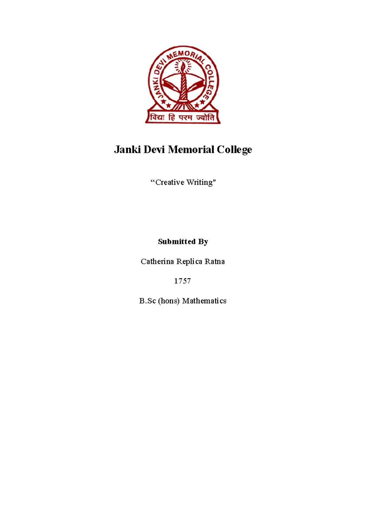 Editorial writing - Janki Devi Memorial College ‘‘Creative Writing ...