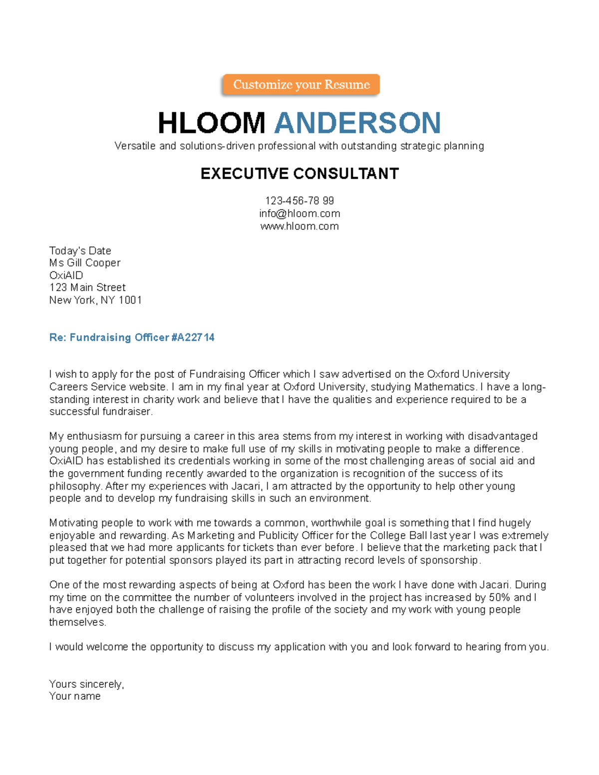 Senior-management-cover-letter for job application in a company ...