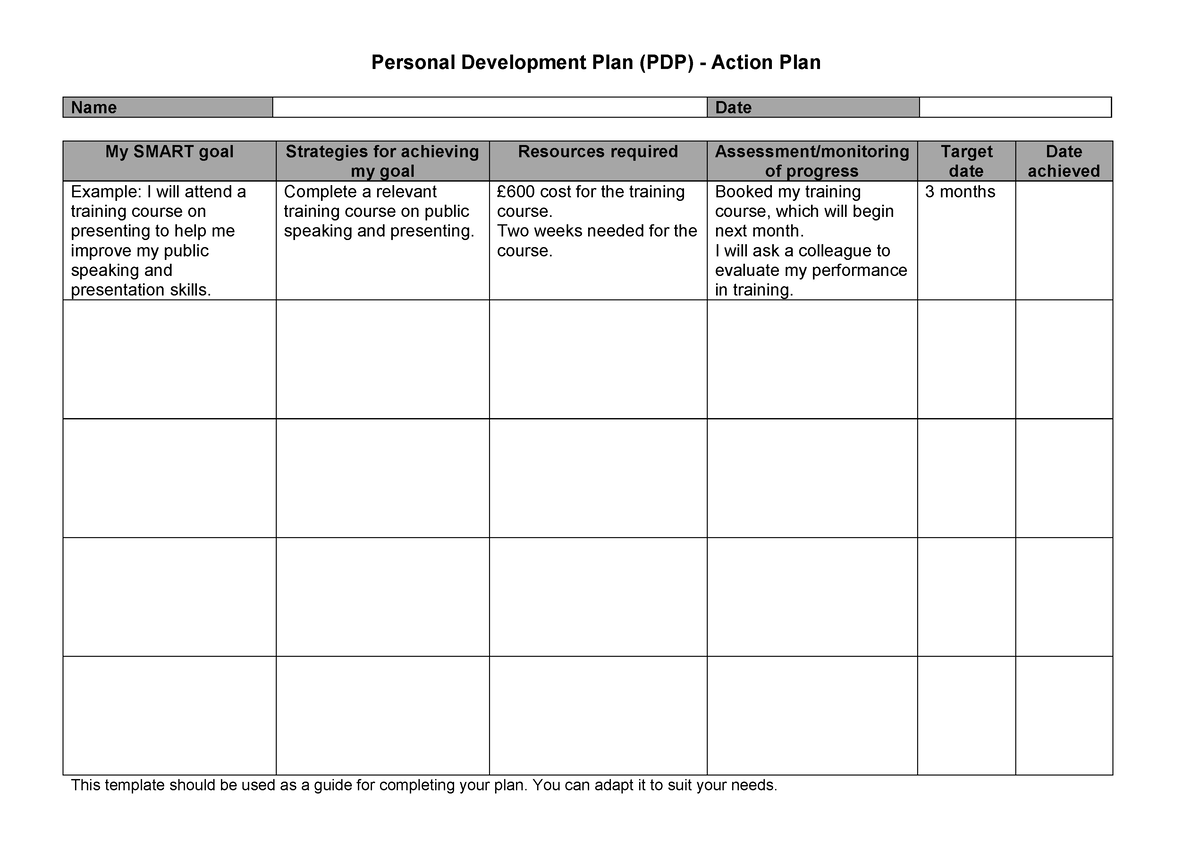 PDP-template - Lecture notes 1 - Personal Development Plan (PDP ...