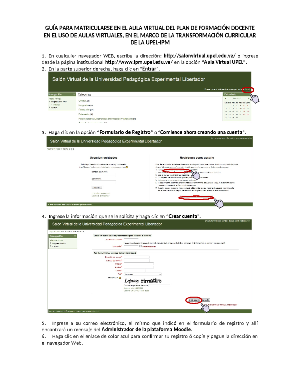 Guía para Matricularse en el Aula Virtual - GUÍA PARA MATRICULARSE EN ...