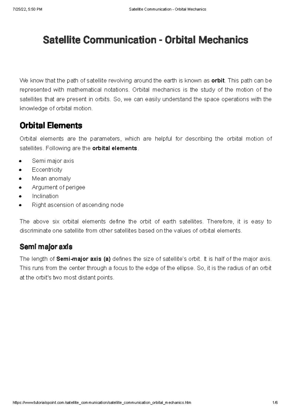 Satellite Communication - Orbital Mechanics - This path can be ...