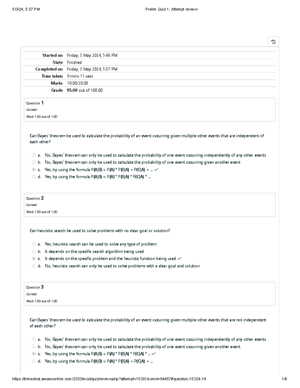 Artificial Intelligence Fundamentals Prelim Quiz 1 Attempt Review ...