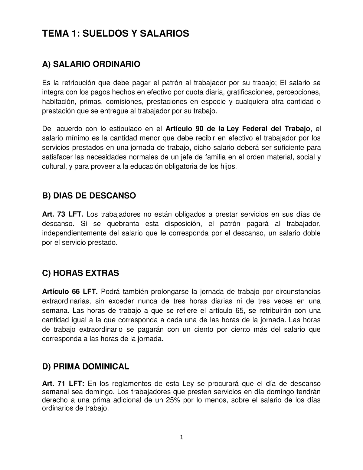 Sueldos Y Salarios - 1 TEMA 1: SUELDOS Y SALARIOS A) SALARIO ORDINARIO ...