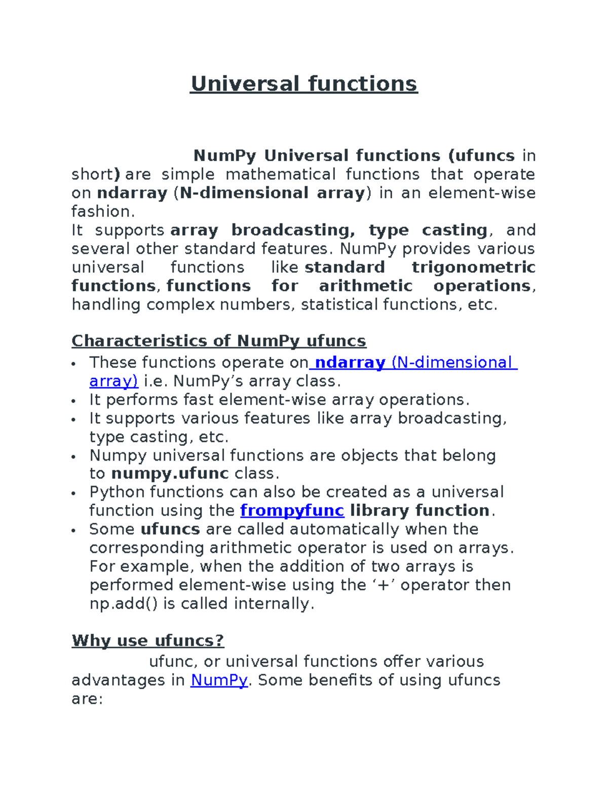 Universal functions - Data science using python - Universal functions ...