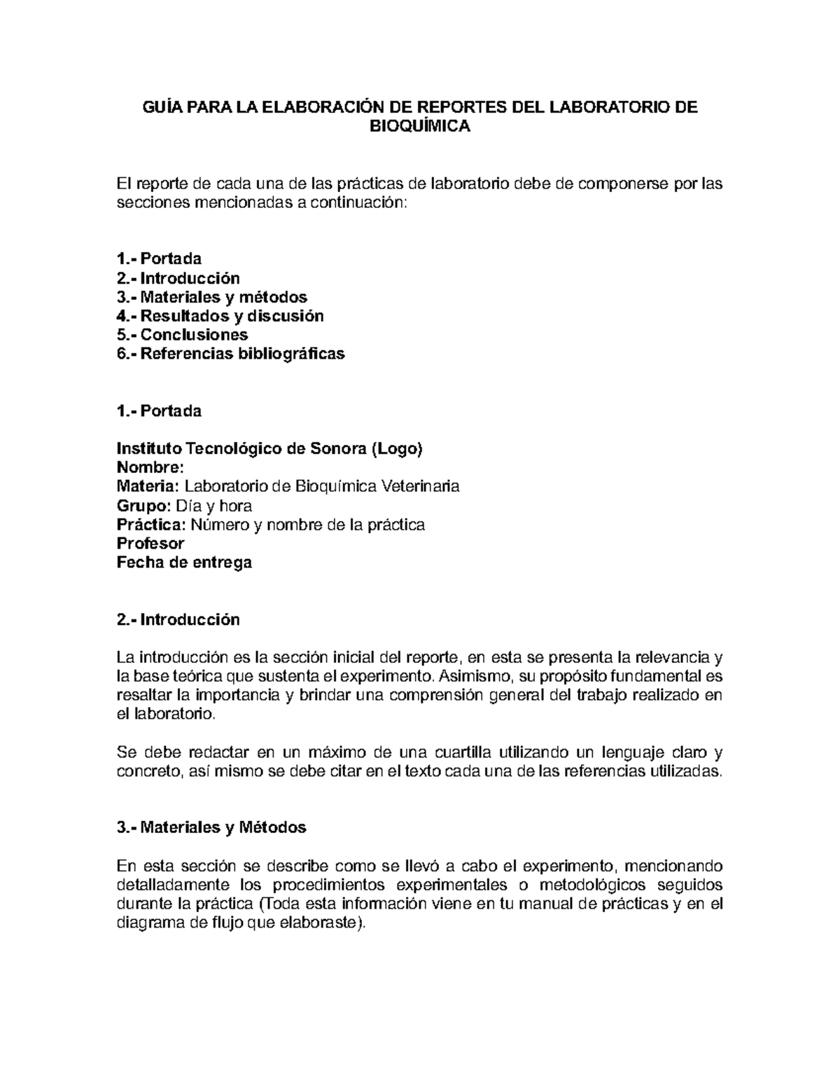 Guía Para La Elaboración De Reportes GuÍa Para La ElaboraciÓn De