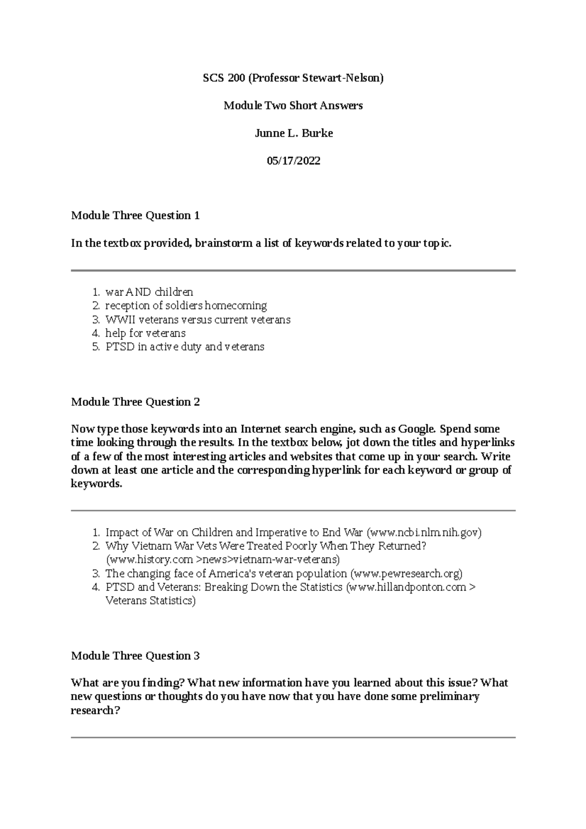Junne Burke SCS 200 Mod3 Applied Social Sciences - SCS 200 (Professor ...