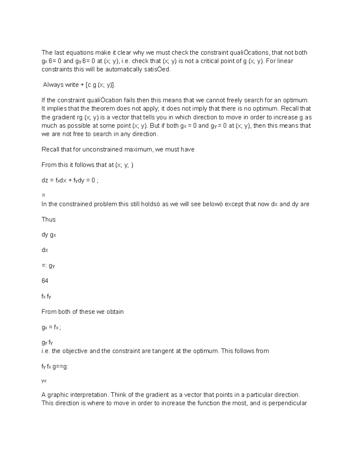 The last equations make it clear why we must check the constraint quali ...