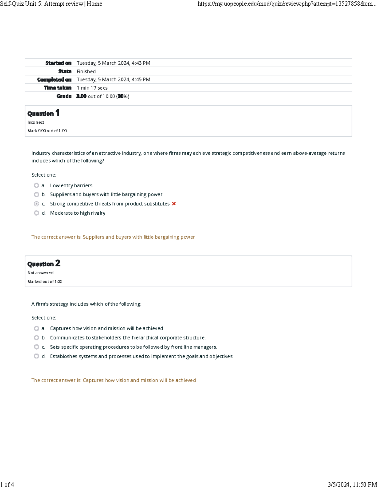 Self-Quiz Unit 5,4 - self quiz - Tuesday, 5 March 2024, 4:43 PM ...