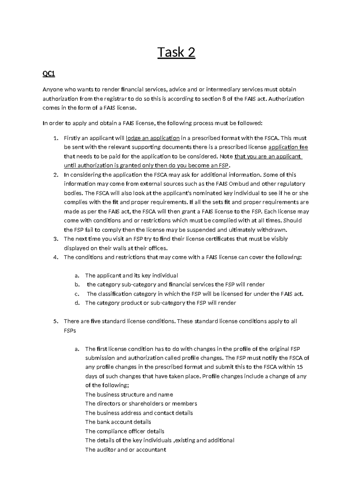 Re5 Task 2 Summary Task 2 Qc Anyone Who Wants To Render Financial