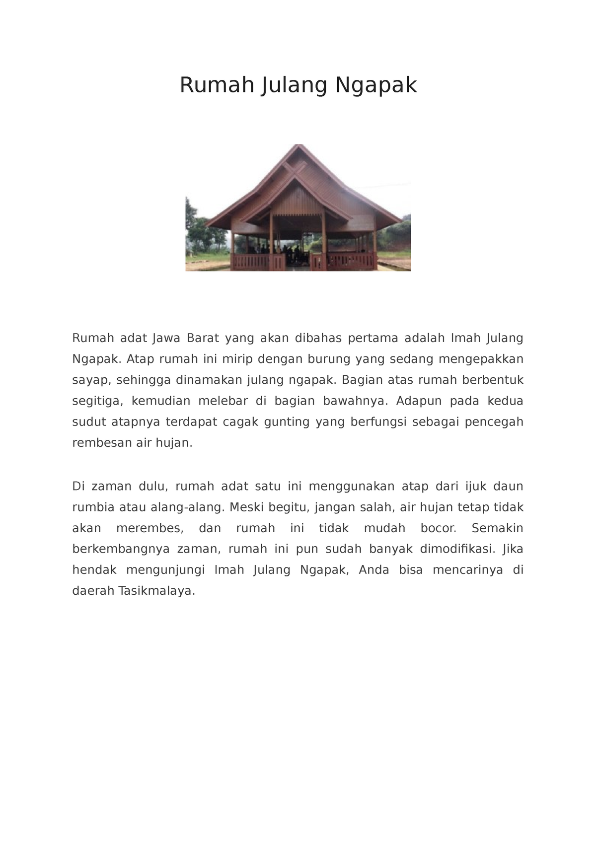 Rumah Julang Ngapak - Rumah Julang Ngapak Rumah Adat Jawa Barat Yang ...