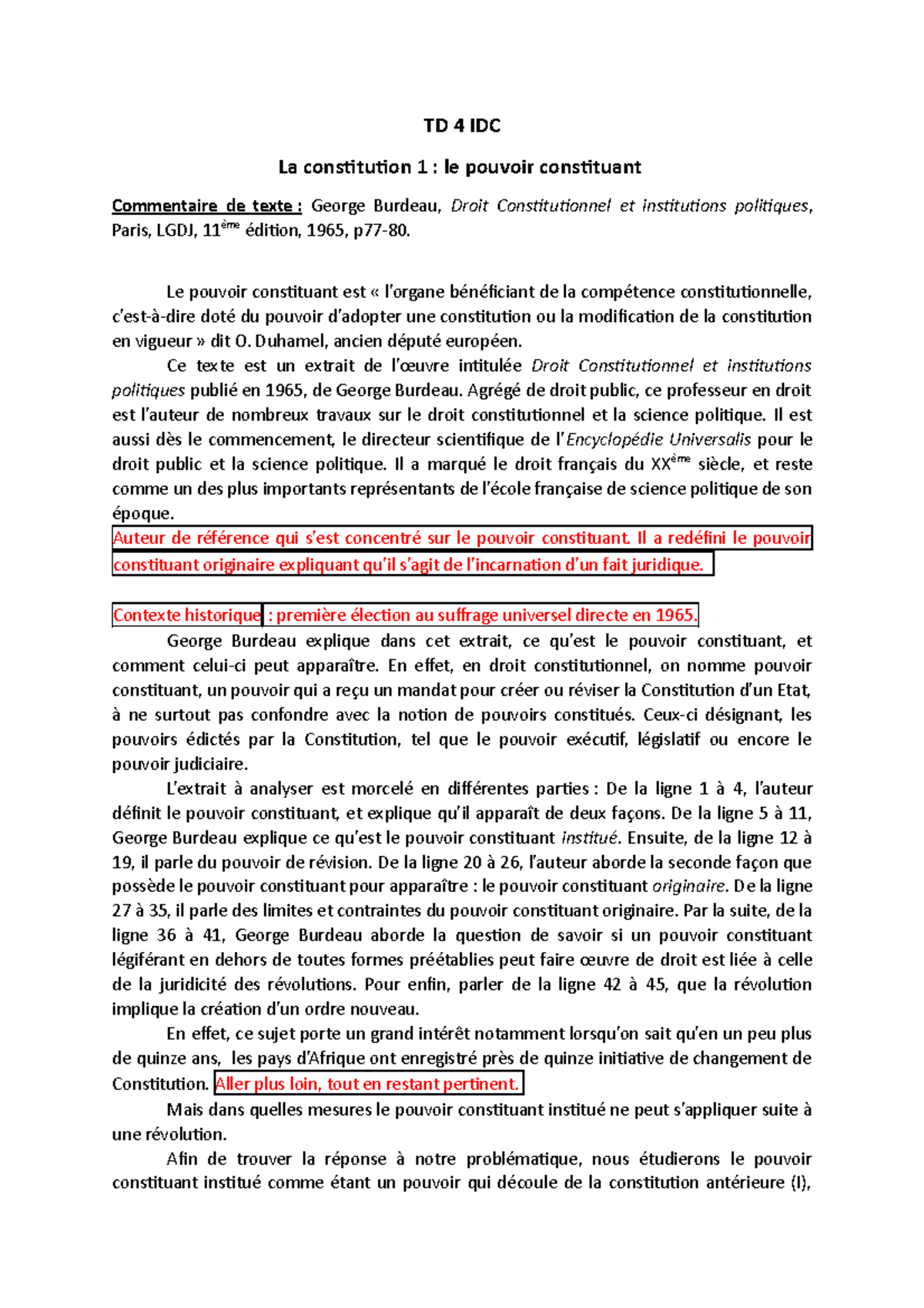 Le Pouvoir Constituant Institué Et Les Révolutions - TD 4 IDC La ...