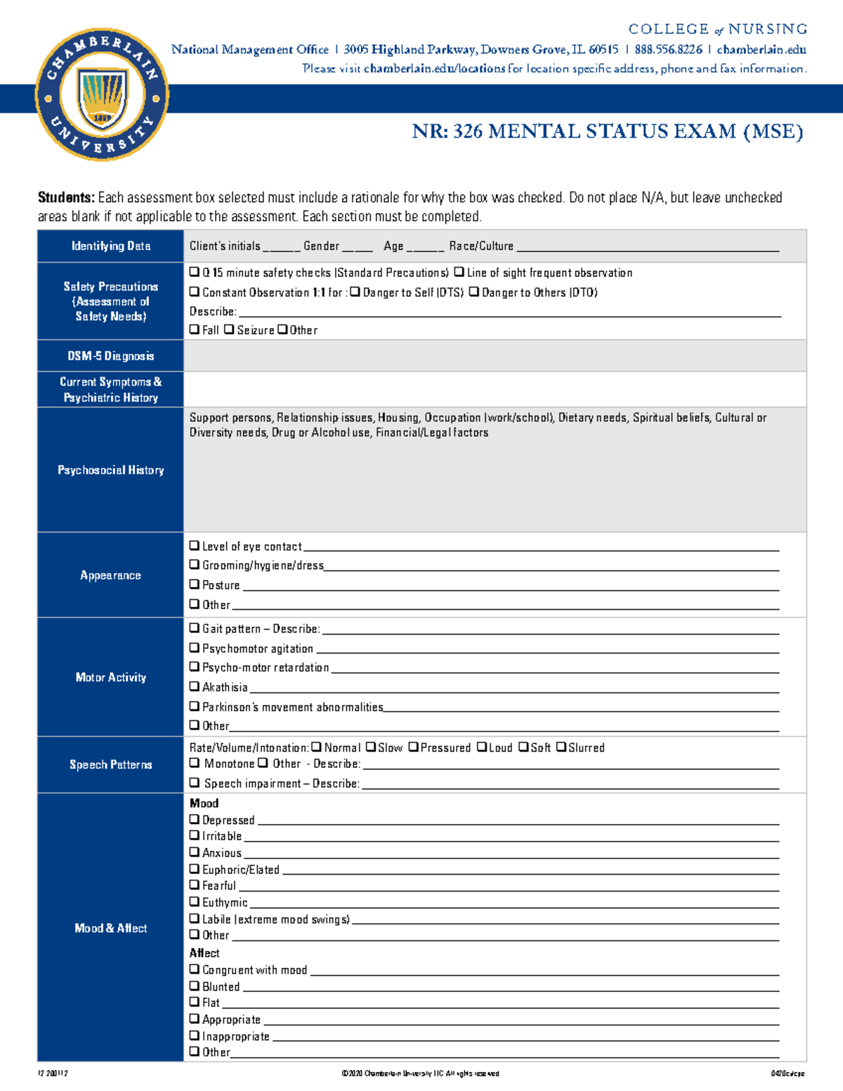 Mental Status ExamTemplate Final11 NR 326 MENTAL STATUS EXAM (MSE