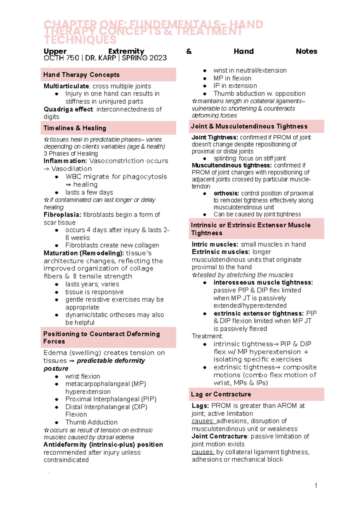 Ch 1 Notes - Fundamentals of Hand Therapy - CHAPTER ONE: FUNDEMENTALS ...