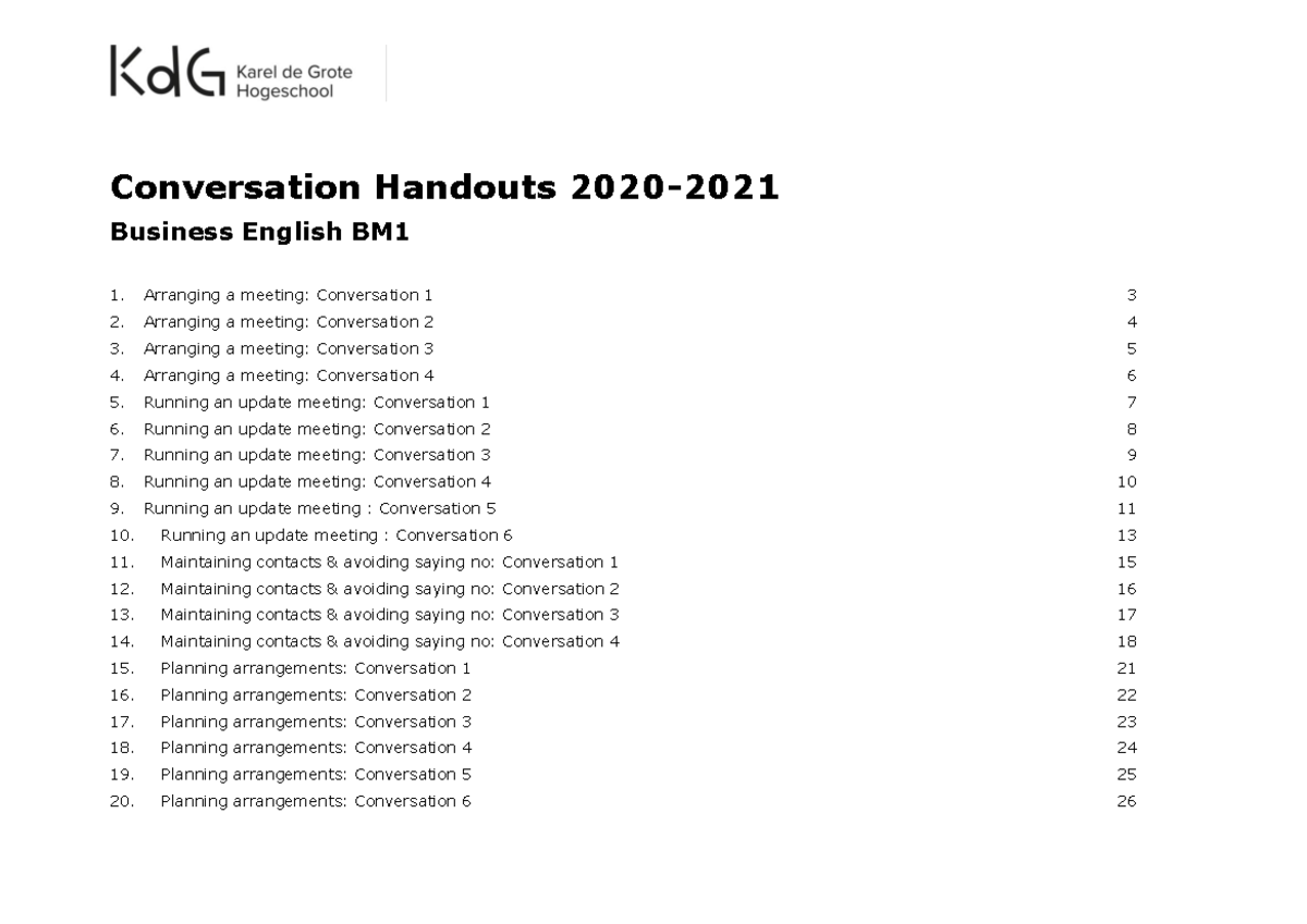 Conversation-Handouts - Conversation Handouts 2020- Business English BM ...