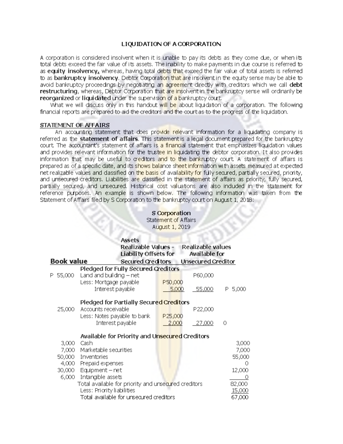 6-corpo-liq-grade-9-liquidation-of-a-corporation-a-corporation-is