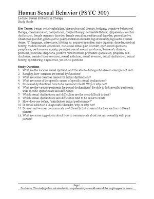 Study Guide (Pregnancy Birth) - Human Sexual Behavior (PSYC 300 ...