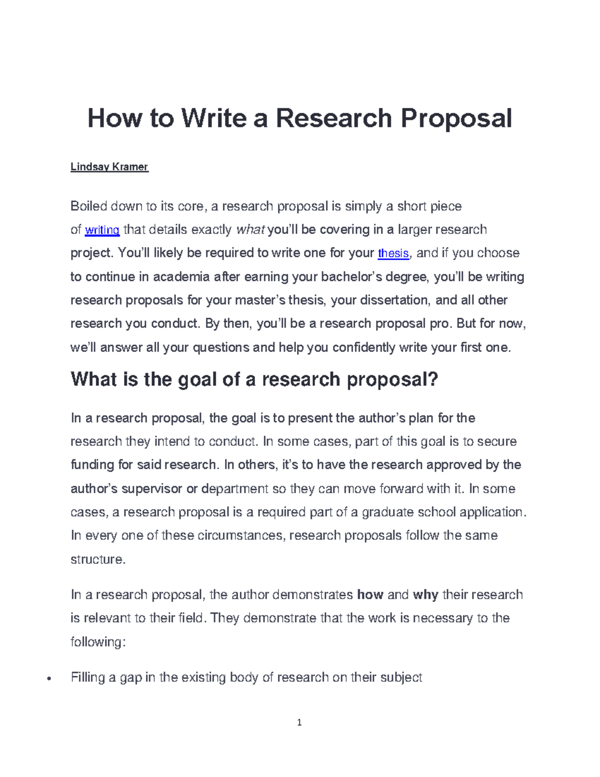 How To Write A Research Proposal - How To Write A Research Proposal ...