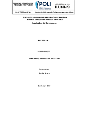 Arquitectura DEL Computador 2 - ARQUITECTURA DEL COMPUTADOR “Entrega ...