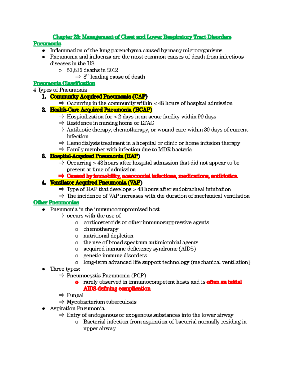 Chapter 23- Lungs - Chapter 23: Management of Chest and Lower ...