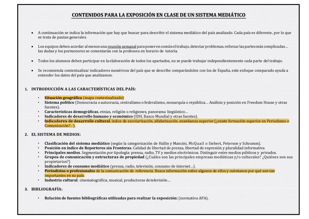 Ficha Exposiciones Paises 23 24 2 Contenidos Para La ExposiciÓn En Clase De Un Sistema 3442