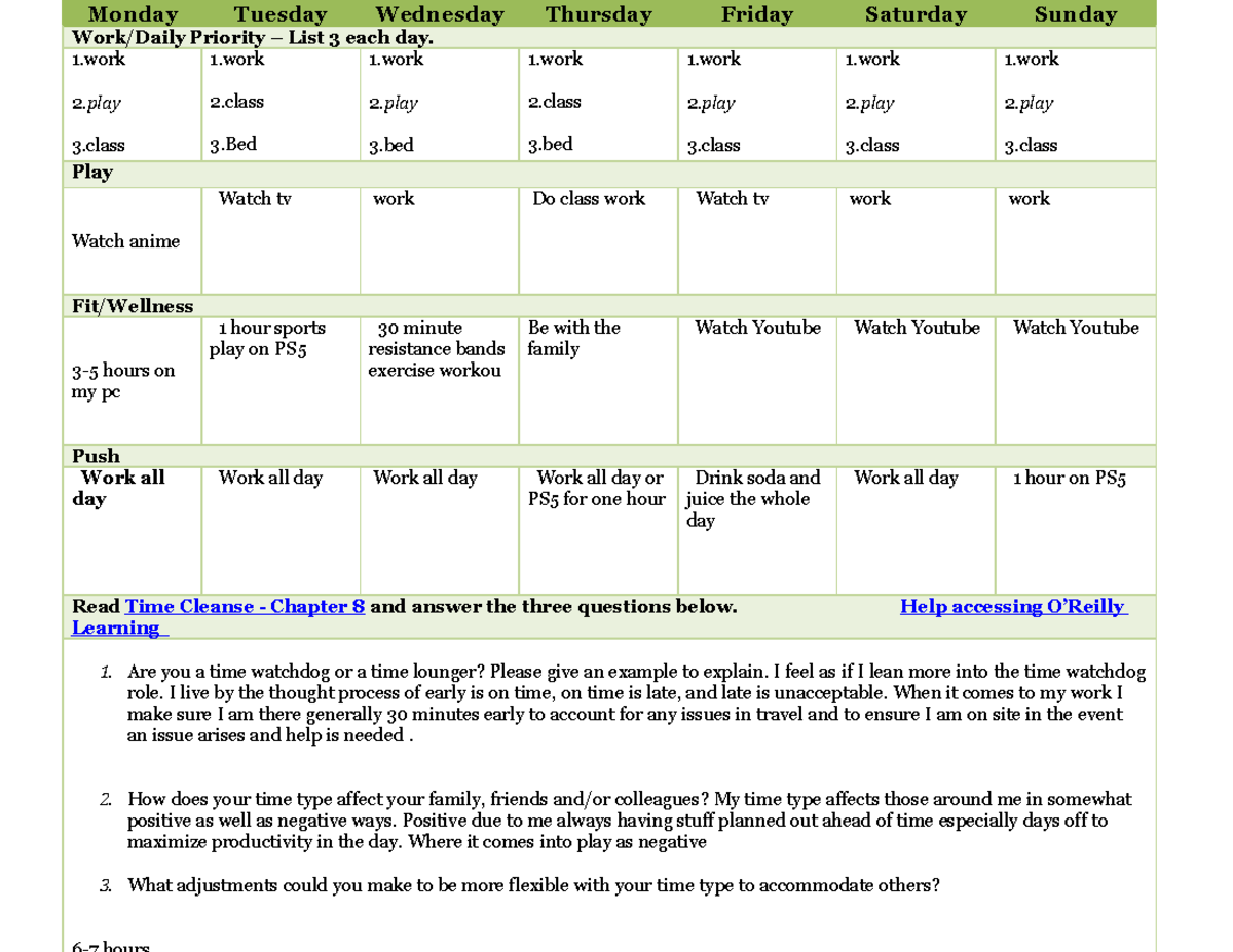 Weekly Plan 3(45)(23) - ffidisf - Monday Tuesday Wednesday Thursday ...