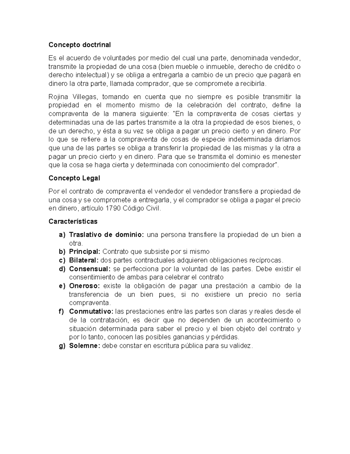 Concepto doctrinal - apunte - Concepto doctrinal Es el acuerdo de ...