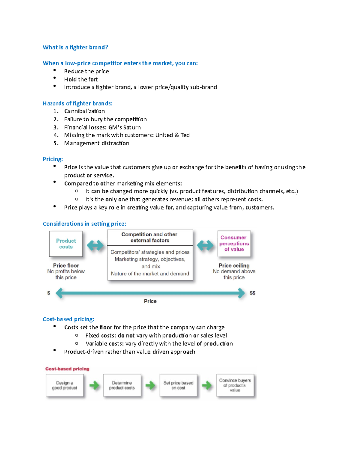 Fighter Brands and Pricing What is a fighter brand? When a lowprice competitor enters the