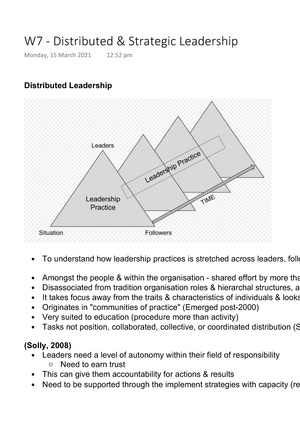 W7 Distributed Strategic Leadership Studocu